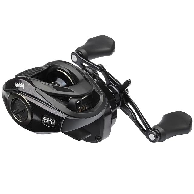 Abu Garcia Spike low-profile baitcasting reel in green and purple
