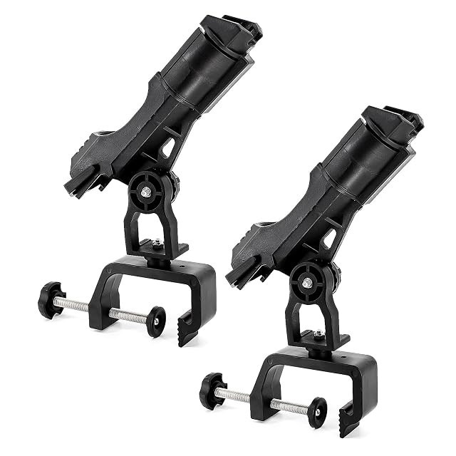 byhsports double pack boat rod holders with large clamp opening