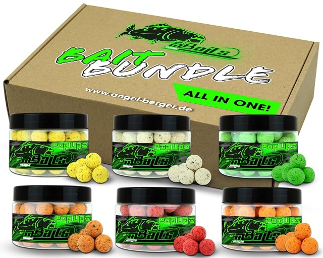 Angel-Berger Magic Baits pop up boilie bundle in six flavours, 18 mm