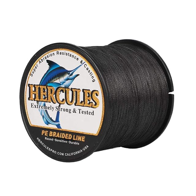 HERCULES Super Cast eight-strand braided fishing line in black