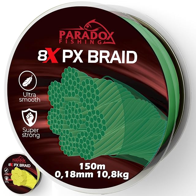 Paradox Fishing 8X PX camouflage green eight-strand braided line, 150 m