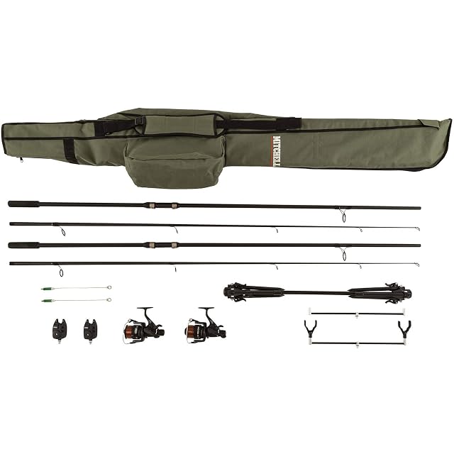 Mitchell GT Pro carp set with two rods, two reels, alarms and a rod pod