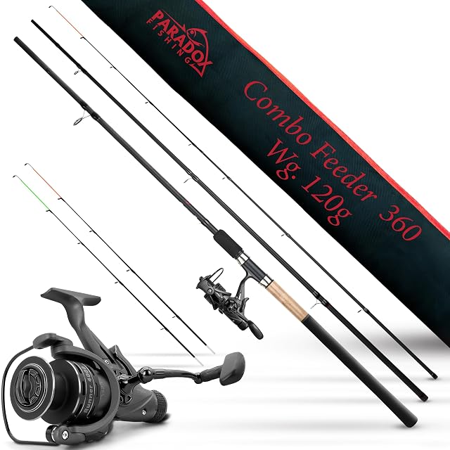 Paradox Fishing feeder rod with Runner 4000 reel and coloured quiver tips