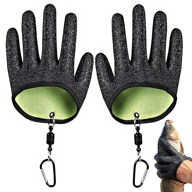 Xynovate puncture-resistant latex fishing gloves with magnetic buckles