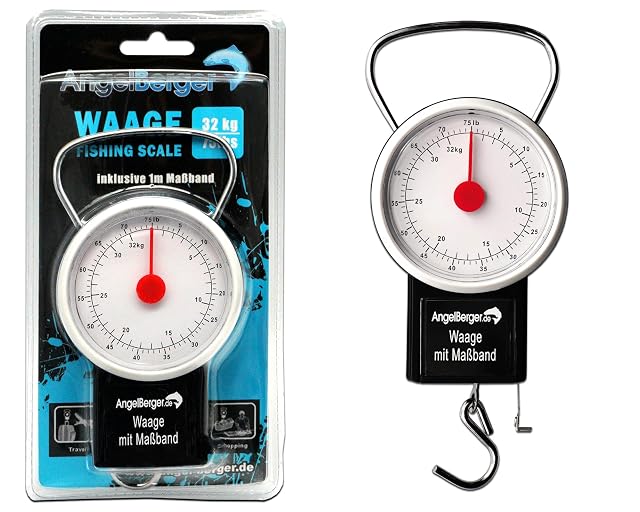 Angel-Berger mechanical hanging fishing scale with tape measure