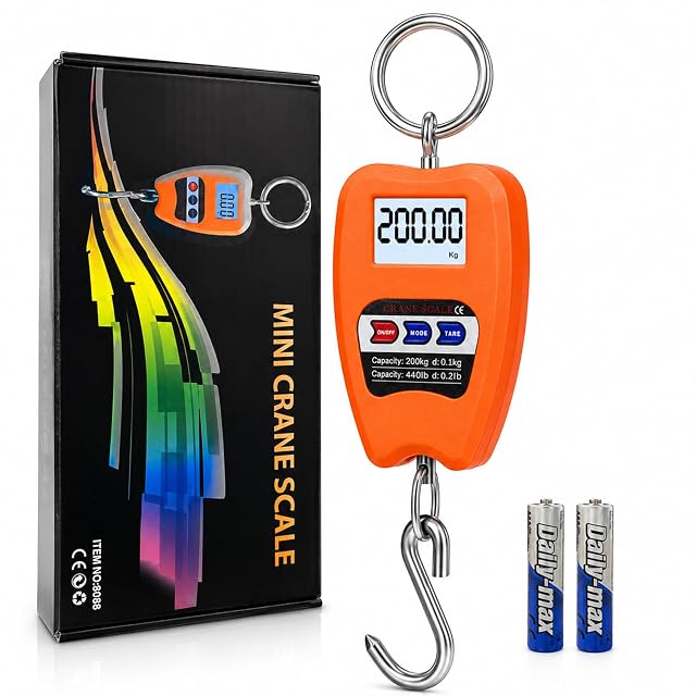 Qibivfo 200 kg digital hanging scale with stainless hook