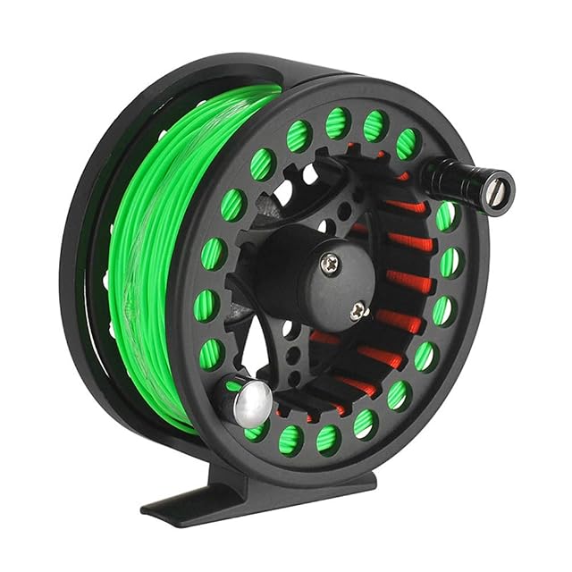 Lixada CNC-machined aluminium fly reel with line