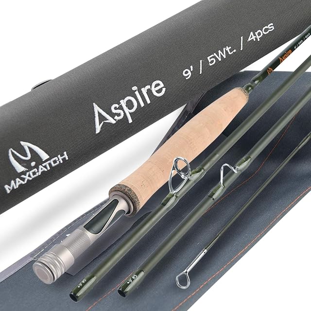 MAXIMUMCATCH Aspire four-piece fly rod with cork handle and anodised reel seat