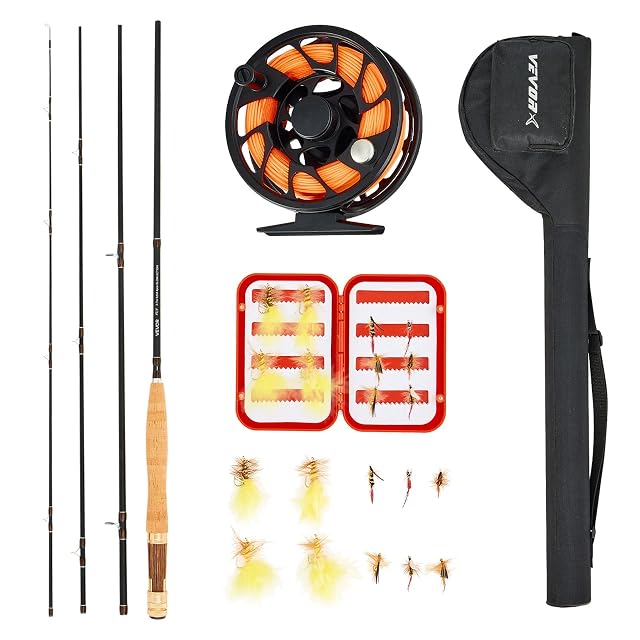 VEVOR fly fishing combo kit with rod, reel, tackle box and flies