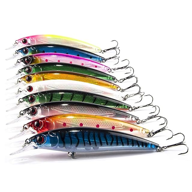 Aozzy ten-piece crankbait lure set in assorted colours