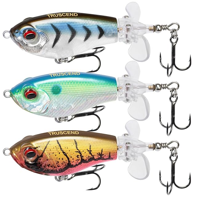 TRUSCEND topwater swimbait with twin rotating blade tail