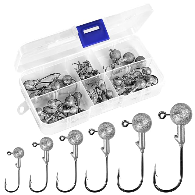 Annyswit 50-piece jig head set in six weights with storage container