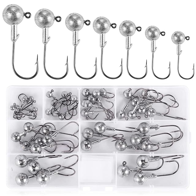 UNOLIGA 49-piece jig head set in seven weights with compartment box