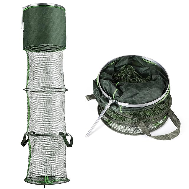 SWAWIS folding keepnet 200 cm with aluminium frame and ground spike