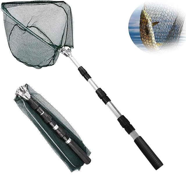 Xndryan 1.3 m telescopic folding landing net with handle