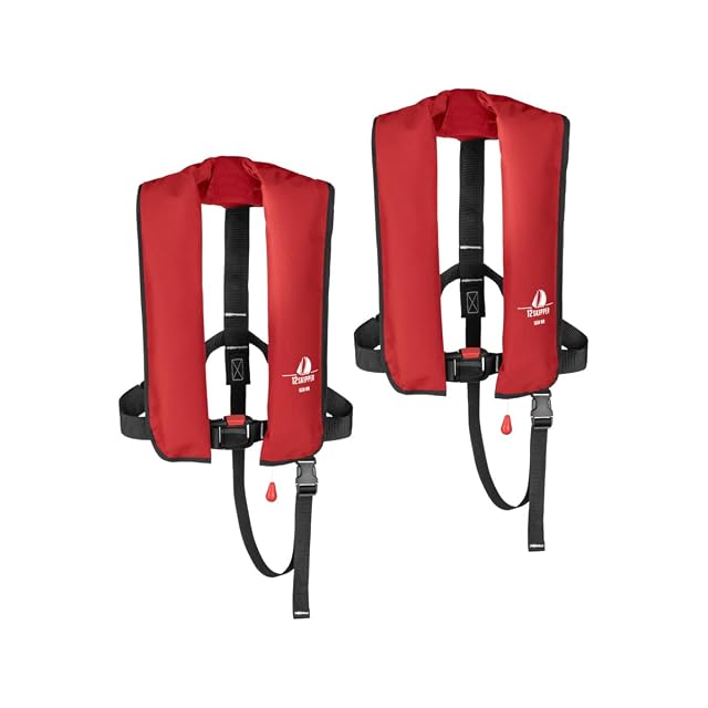 Pair of 12skipper Classic automatic lifejackets in red