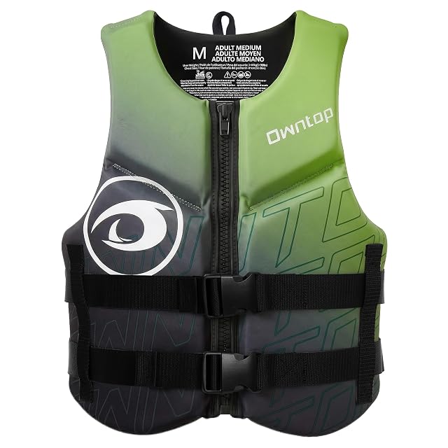 Owntop green neoprene buoyancy vest for kayaking and fishing