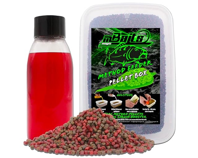 Angel-Berger Magic Baits Method Feeder pellet box, Red Garlic, 500 g