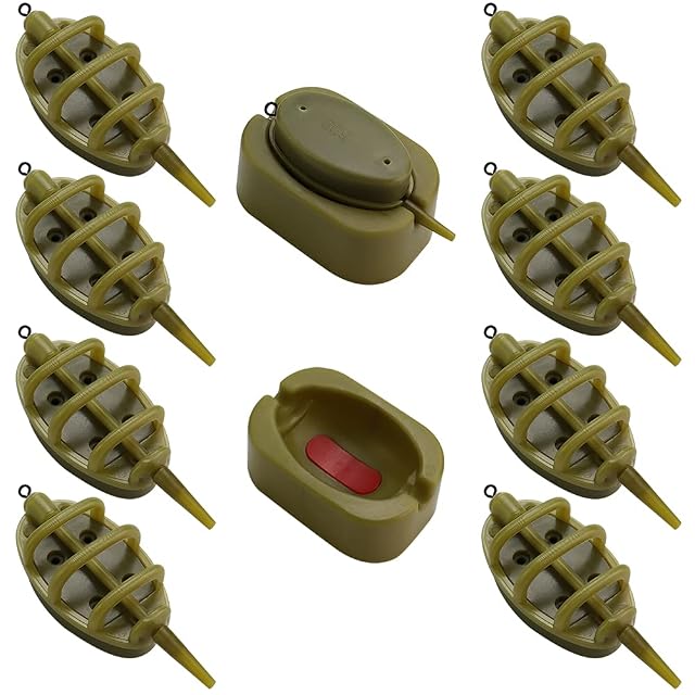LYTIVAGEN eight-piece inline method feeder set with bait moulds