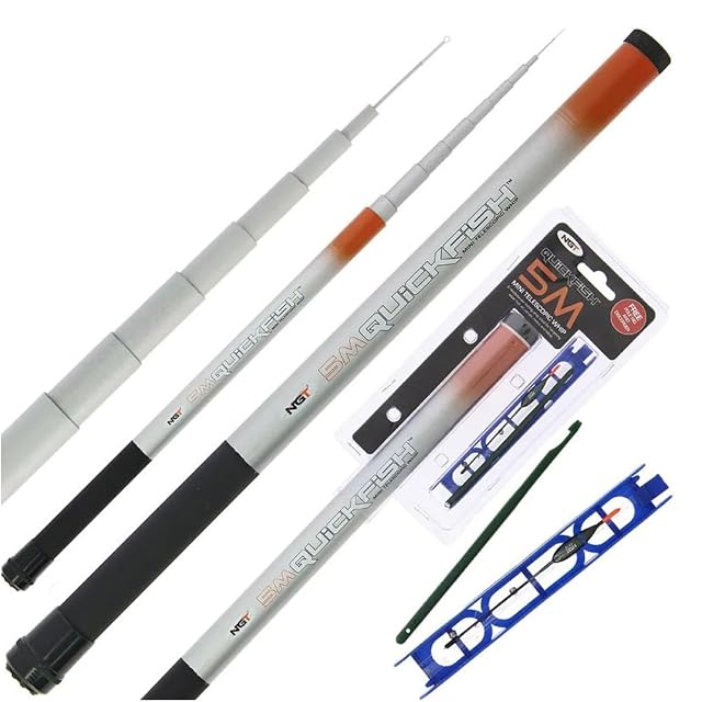 G8DS Quickfish telescopic pole with mounted rig and hook disgorger