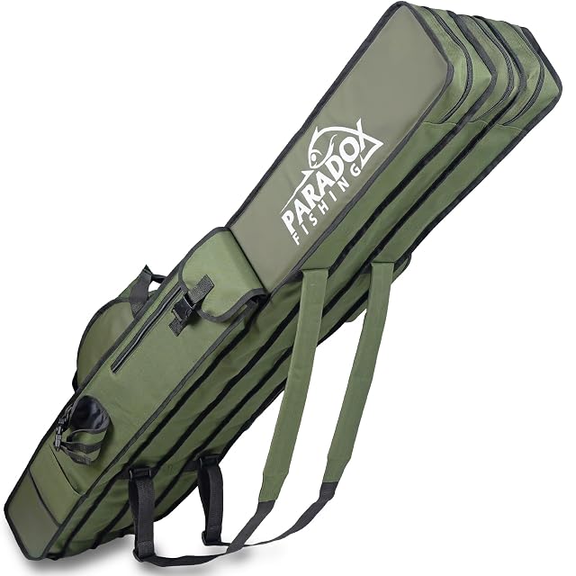 Paradox Fishing green rod holdall, 160 cm with four compartments