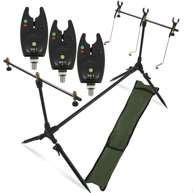 G8DS rod pod set with three bite alarms and carry bag