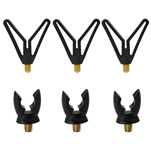 Croch three rod rests and three butt caps with brass threads