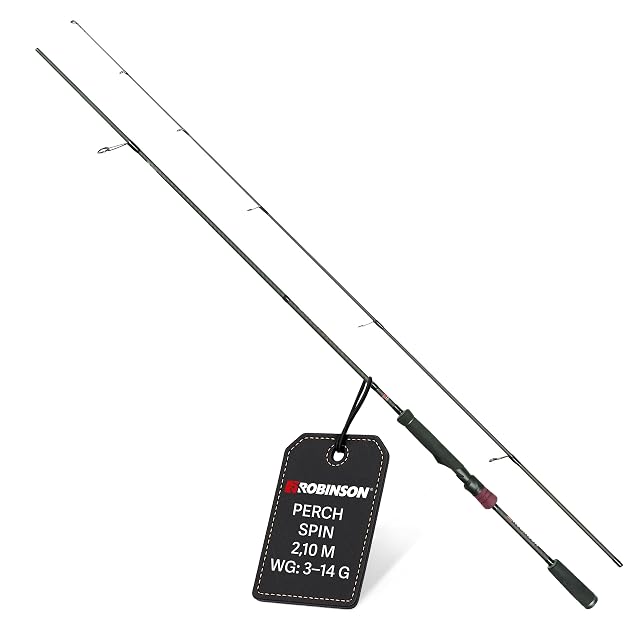 Robinson two-piece high-modulus carbon spinning rod with split EVA handle