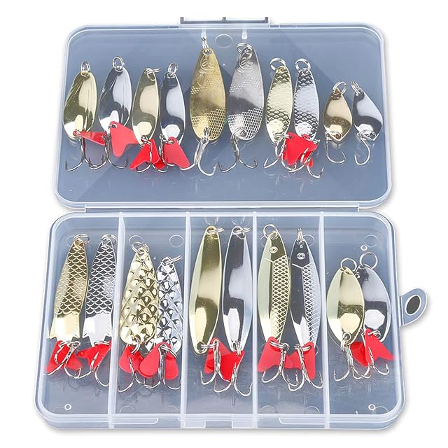 DONQL twenty-piece metal spoon set in gold and silver