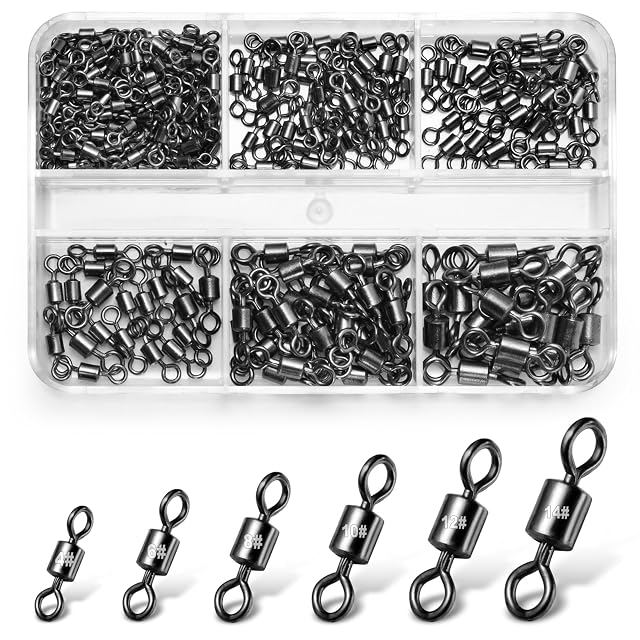 Annyswit rolling swivel set with solid rings in six sizes