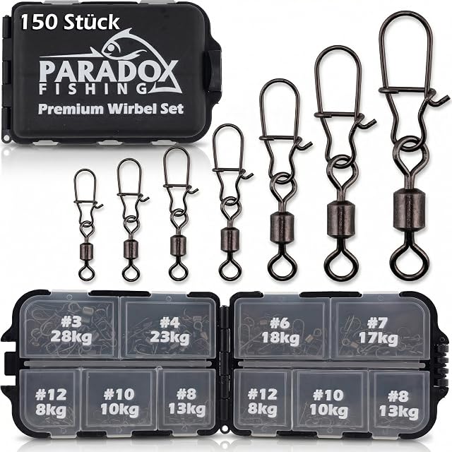 Paradox Fishing 150-piece Duo-Lock swivel set with box