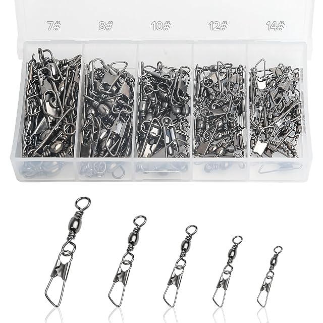 Realure 100-piece rolling swivel snap set in five sizes
