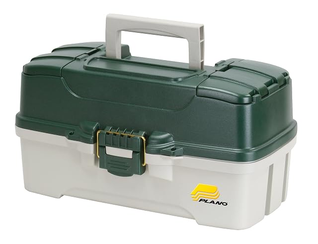 Plano dark green three-tray tackle box with cantilever trays