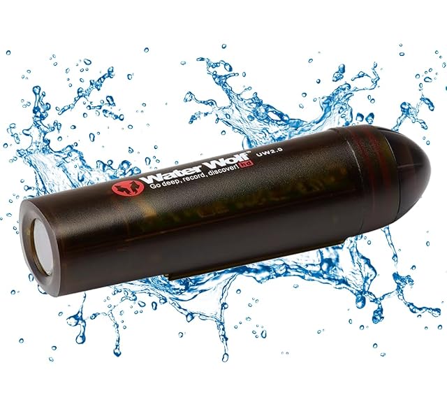 Water Wolf 2.0 WiFi underwater action camera for fishing with accessory kit