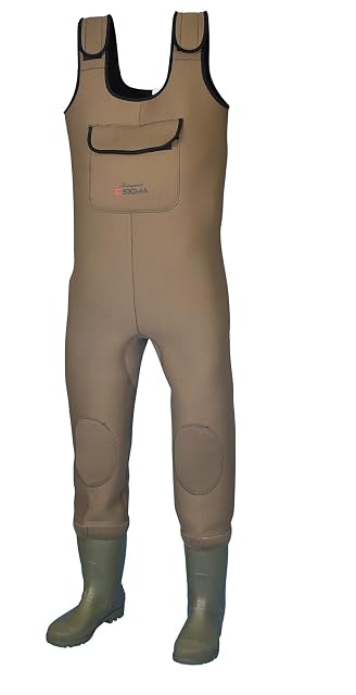 Shakespeare Sigma neoprene chest waders in brown, EU 46
