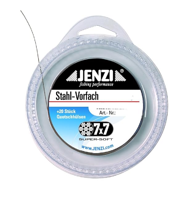 Jenzi 7x7 brown steel trace wire spool with crimps
